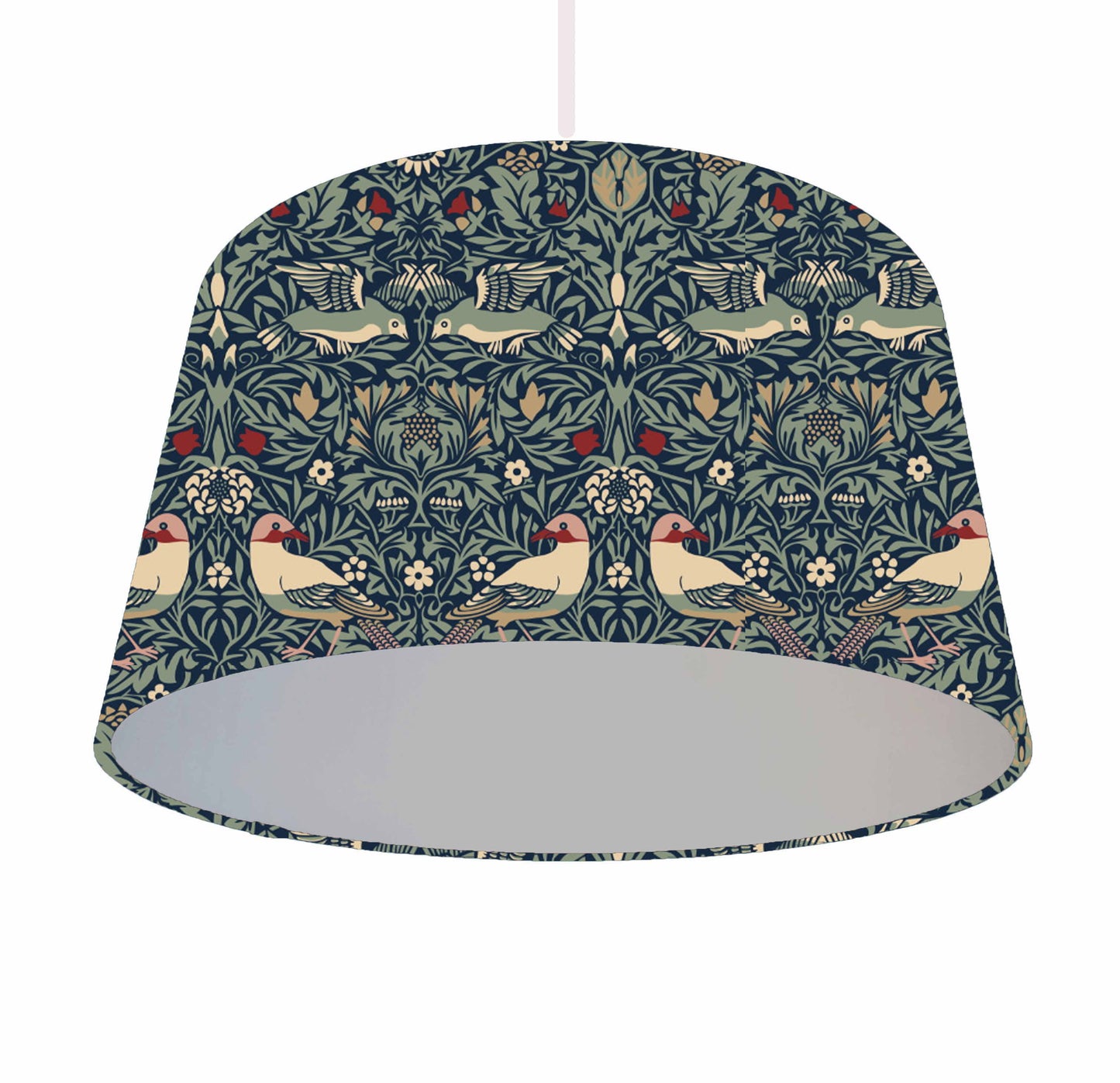 William Morris Wintergarden Lampshade, Metallic Lining, Bird Home Decor