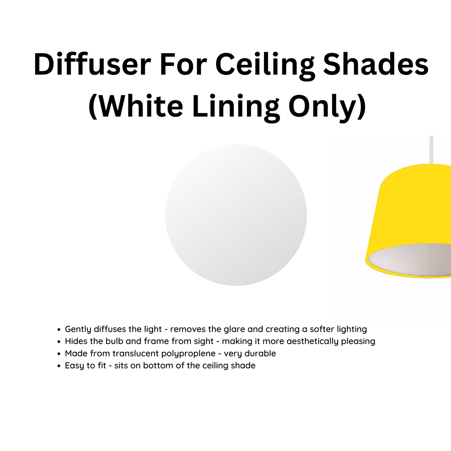 Sunflower Drum Lampshade, Art Lover Gift, White Lining