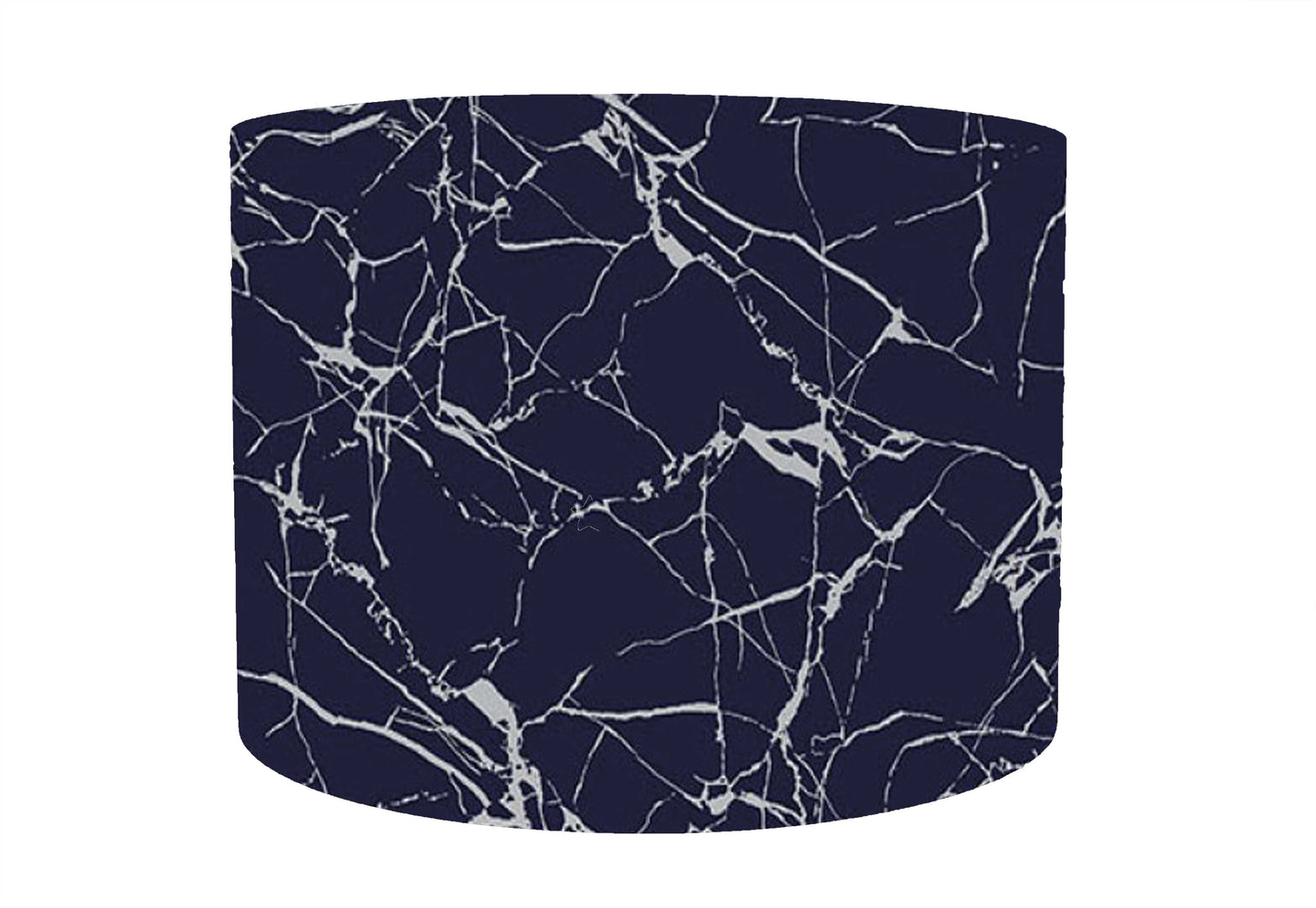 Navy Blue And Silver Marbled Effect Lampshade, Metallic Silver Lining