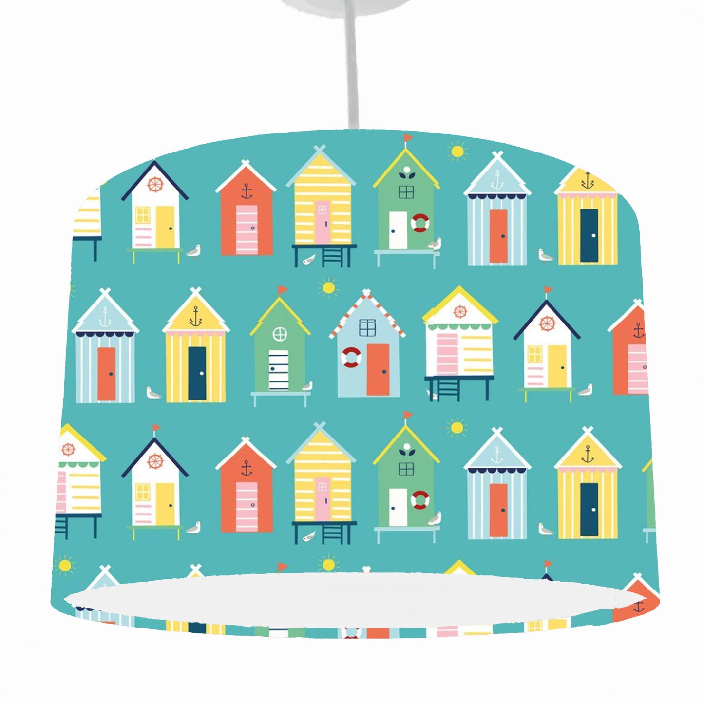 Beach Hut Lampshade, Teal Lampshade, Cute And Fun Decor