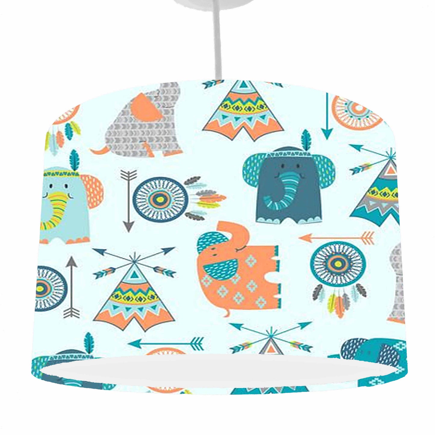 Boho Elephant Ceiling Lampshade, Safari Animal Nursery