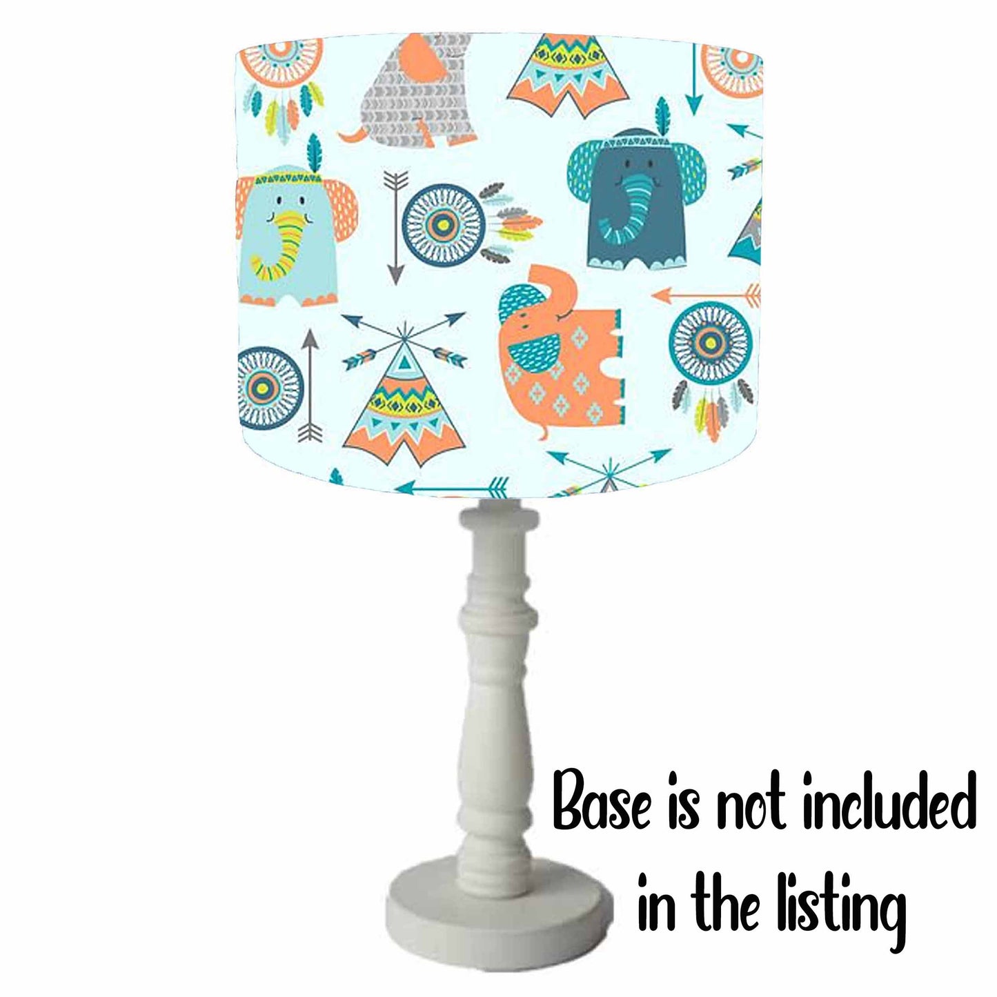 Boho Elephant Ceiling Lampshade, Safari Animal Nursery