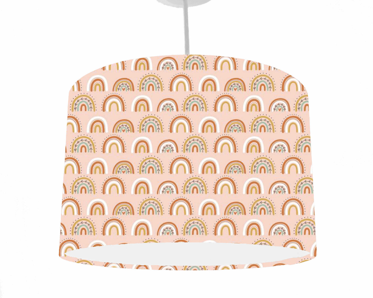 Boho Rainbow Lampshade, Coral Pink Ceiling Light Shade