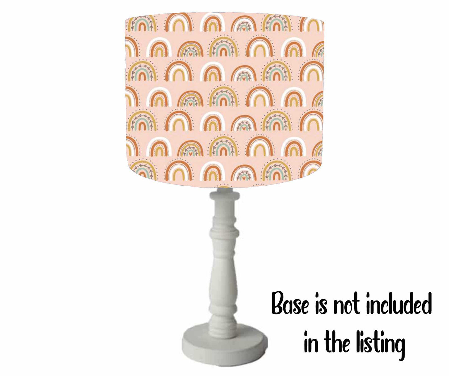 Boho Rainbow Lampshade, Coral Pink Ceiling Light Shade