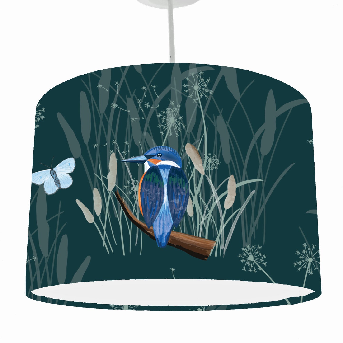 Blue Kingfisher Lampshade, Bird Home Decor