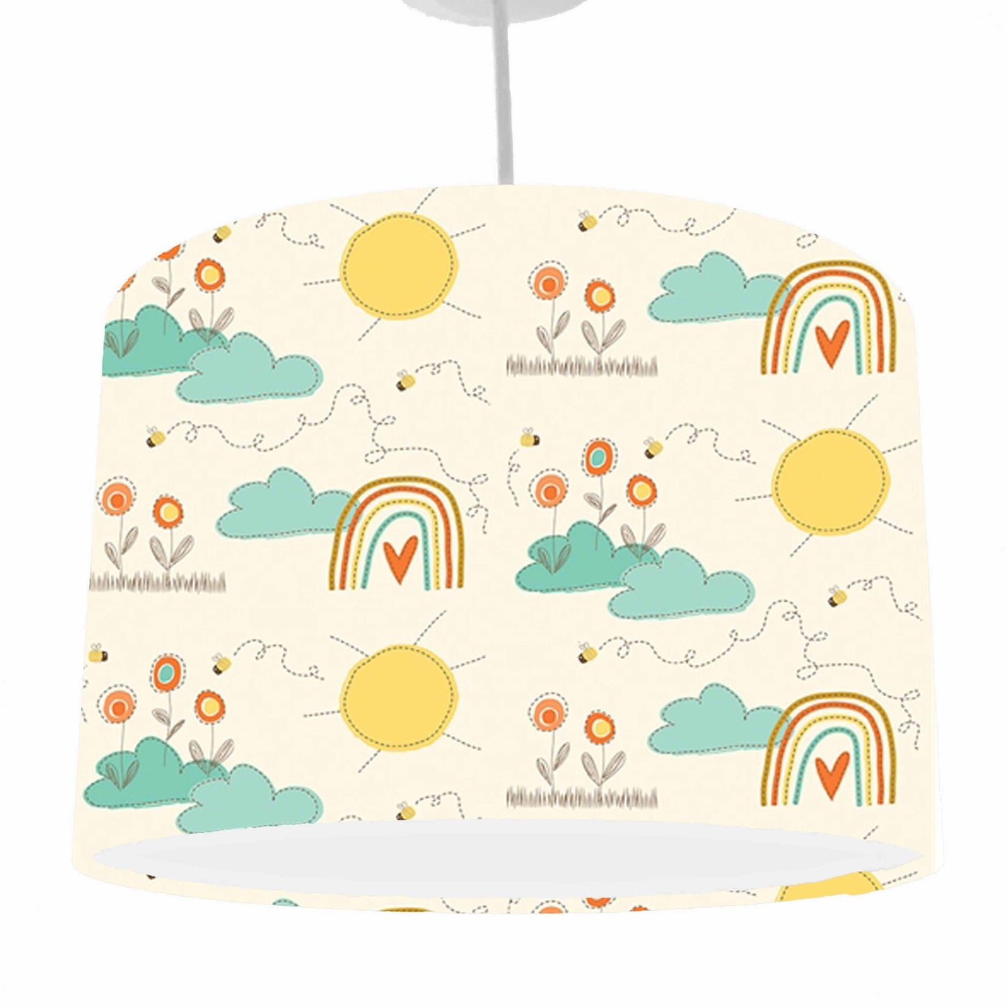 Bumble Bee, Rainbow And Sunshine Lampshade, Cream Version