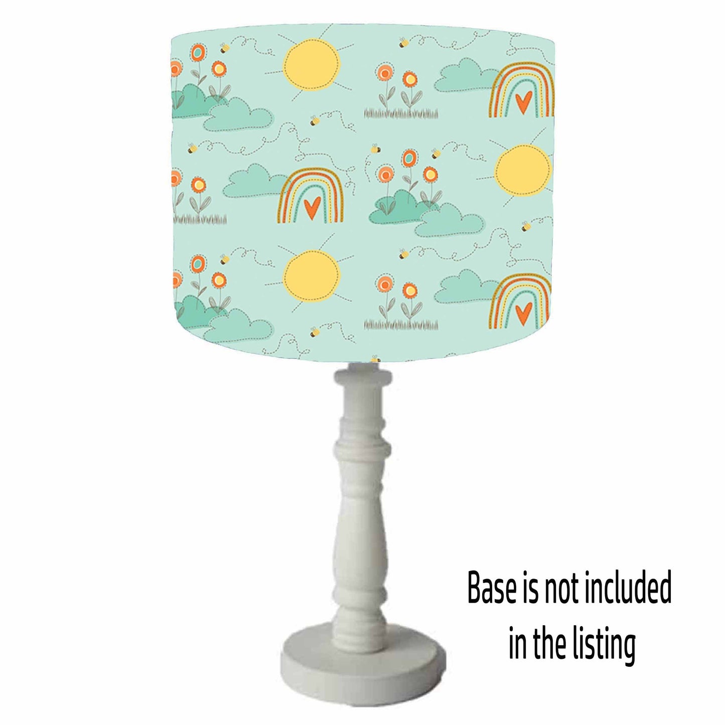 Bumble Bee, Rainbow And Sunshine Lampshade, Mint Version