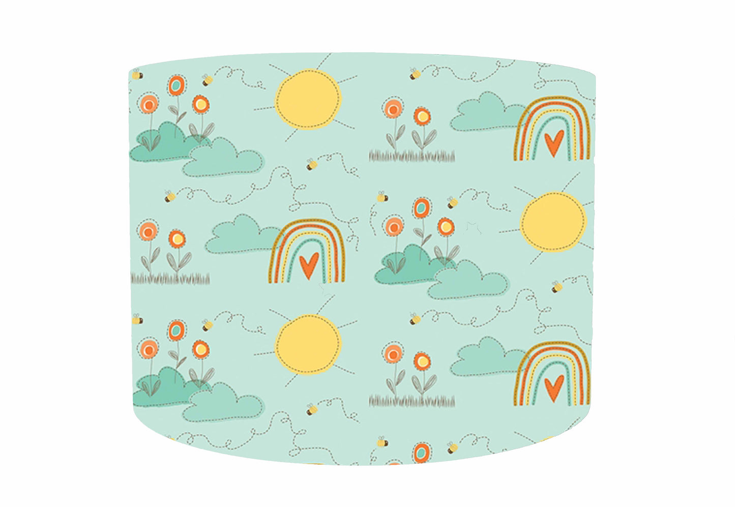 Bumble Bee, Rainbow And Sunshine Lampshade, Mint Version