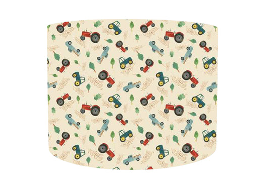Cream Tractor Lampshade, Red Tractor, Blue Tractor