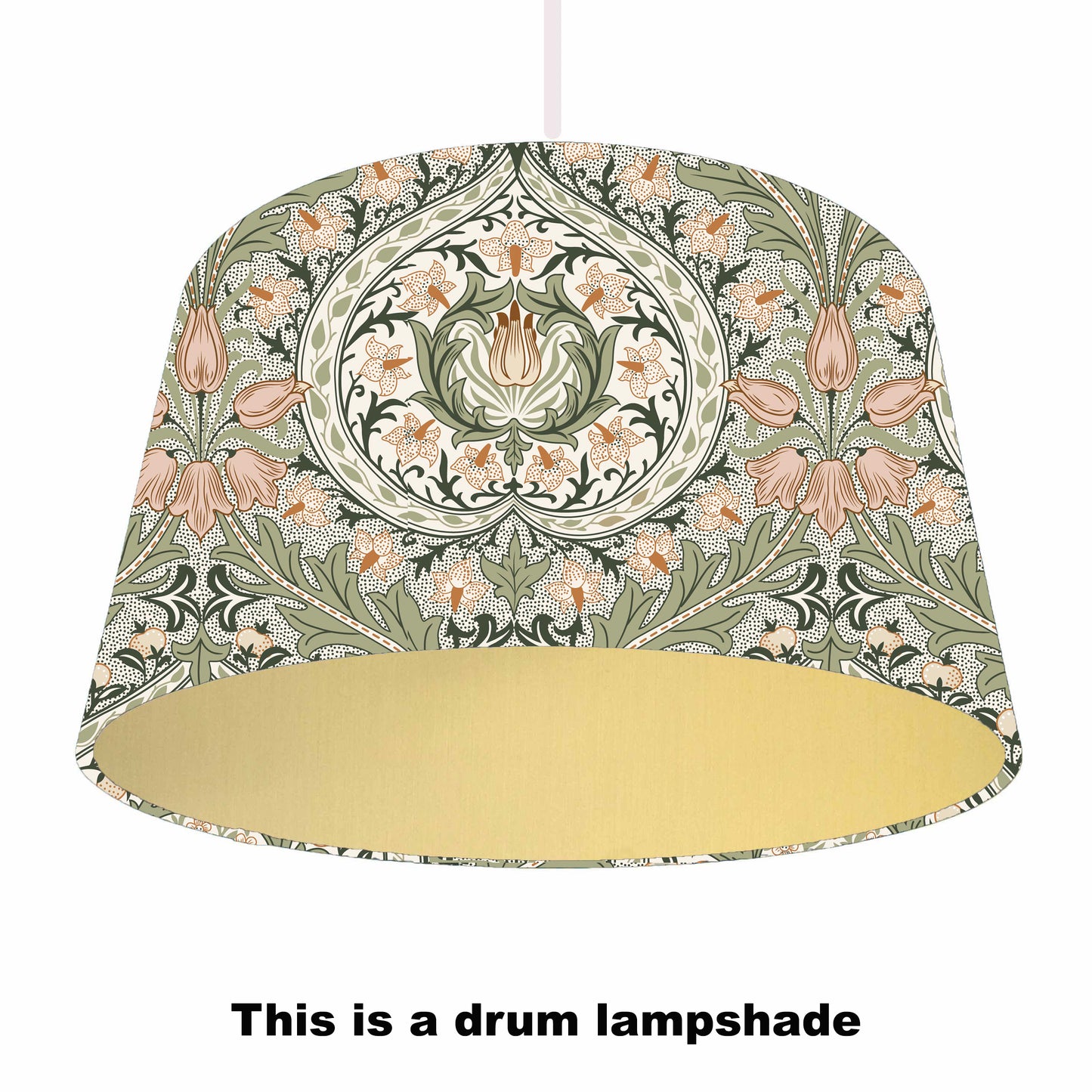 William Morris Eden lampshade with gold lining