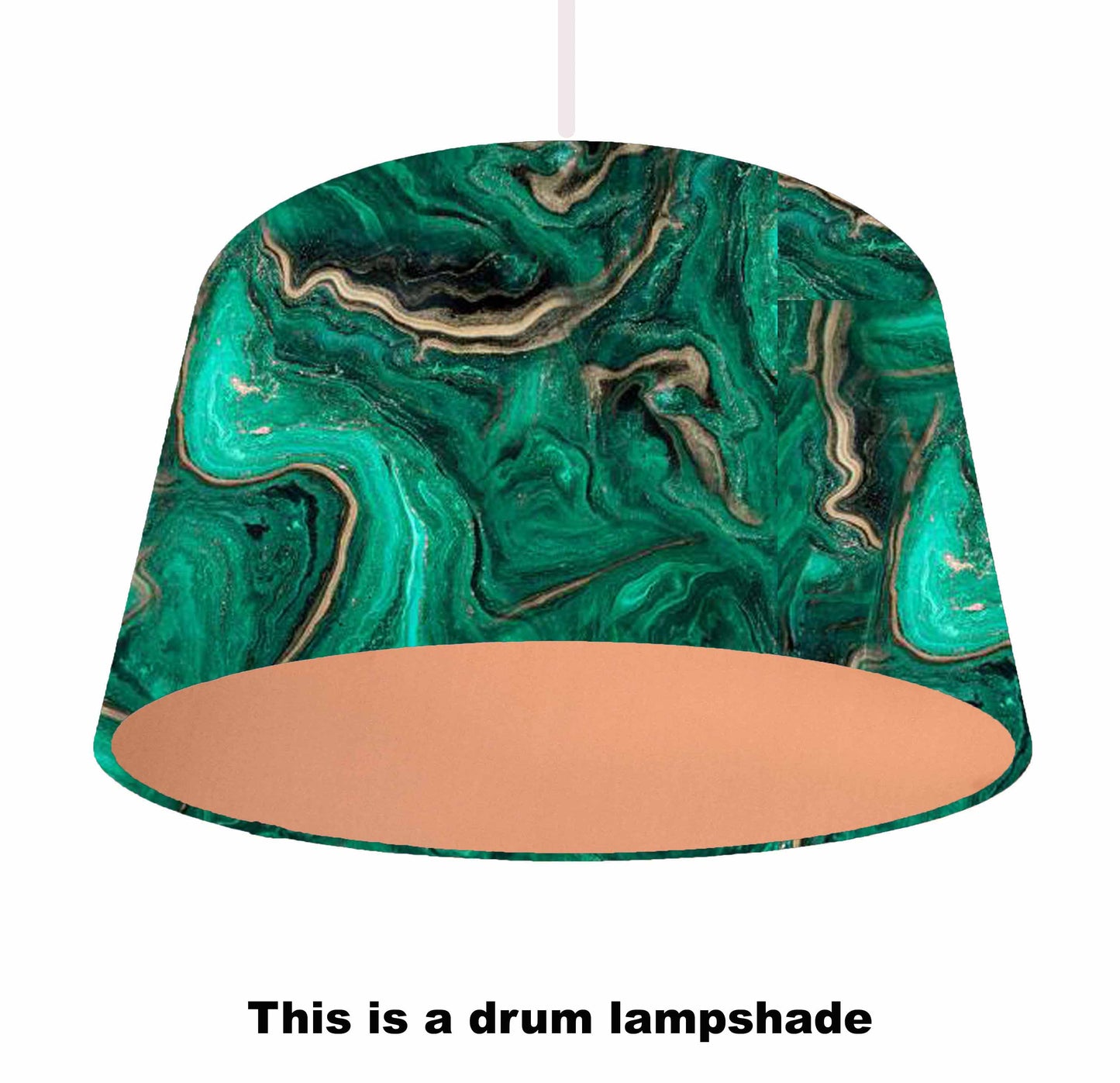 Emerald Geode Lampshade, Jewel Colours, Brushed Metallic Lining