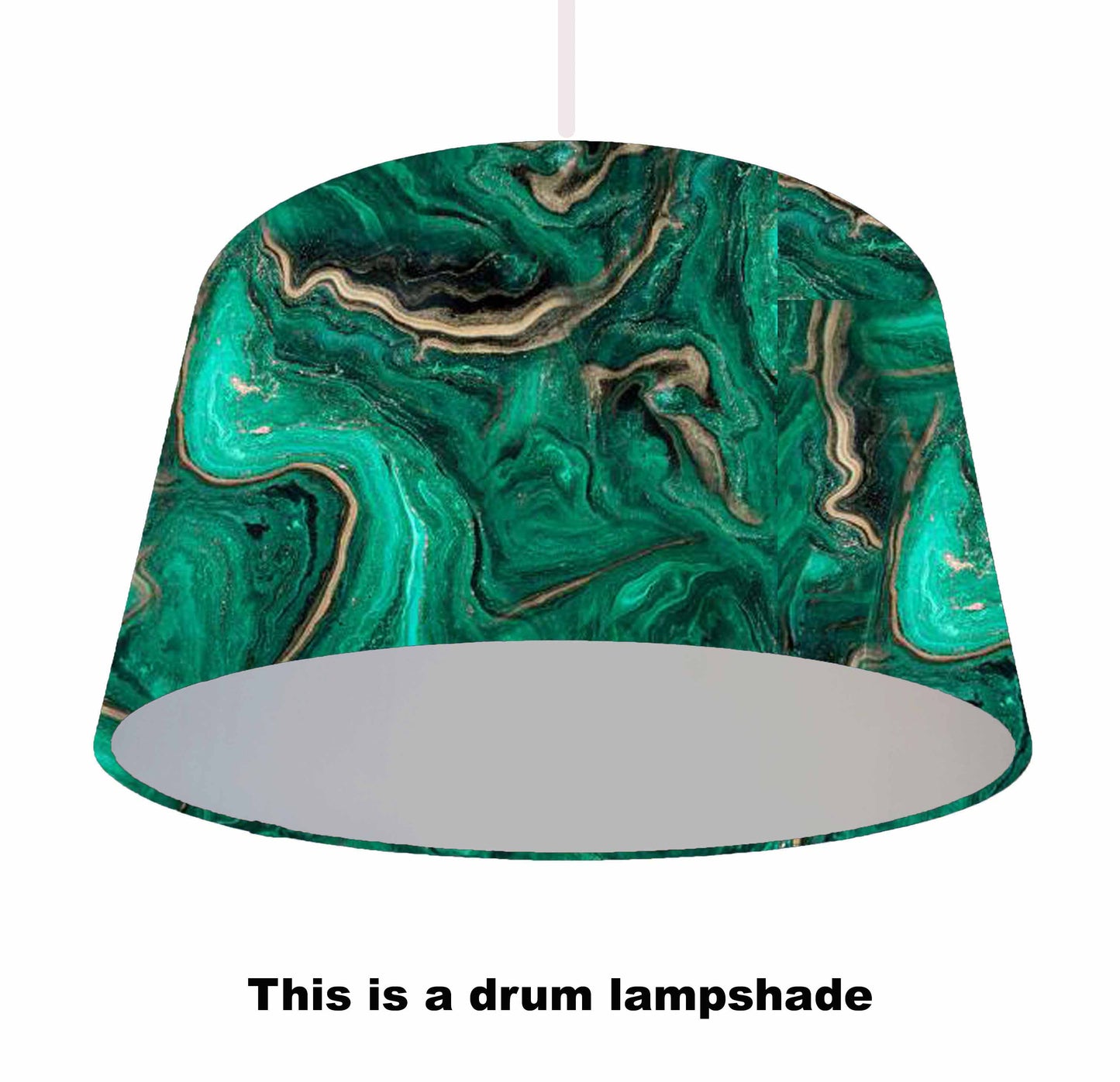 Emerald Geode Lampshade, Jewel Colours, Brushed Metallic Lining
