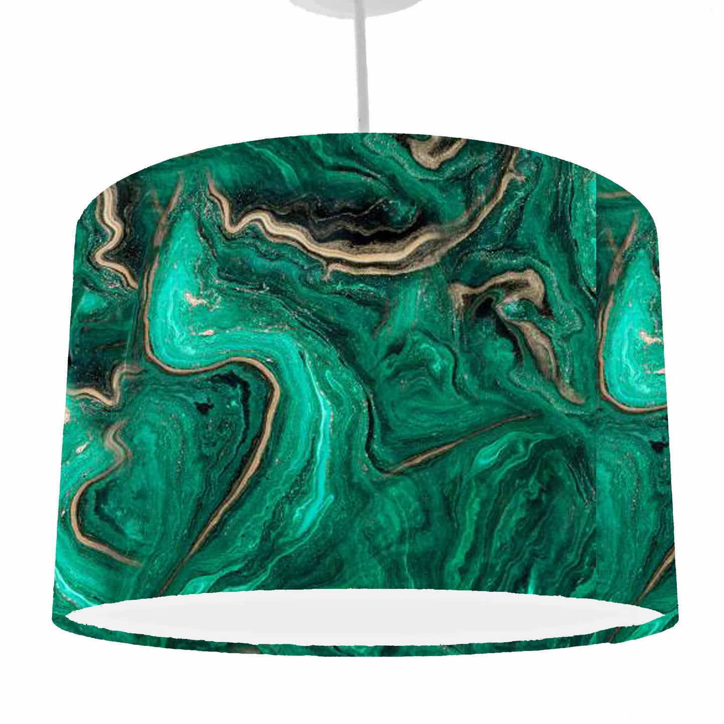 Emerald Geode Lampshade, Jewel Colours, White Lining