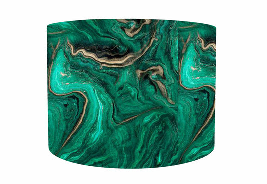 Emerald Geode Lampshade, Jewel Colours, White Lining