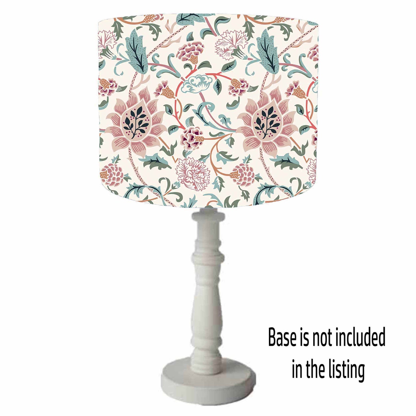 Pink and blue floral design William Morris evenlode table lamp shade