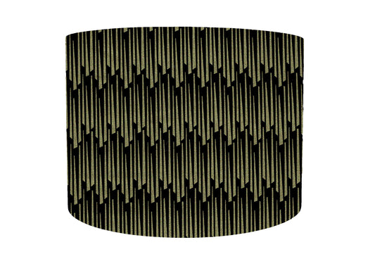 Gold Dash Lampshade, Black And Gold Decor, White Lining