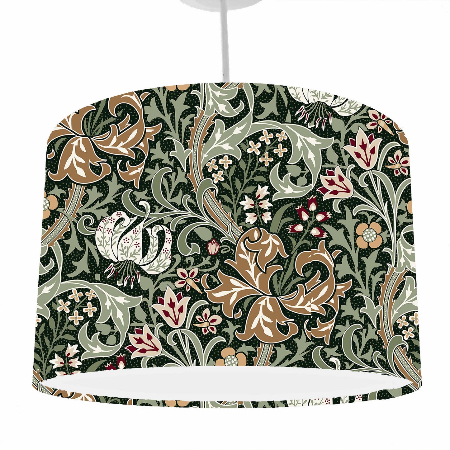 William Morris Golden Lily Lampshade, White Lining