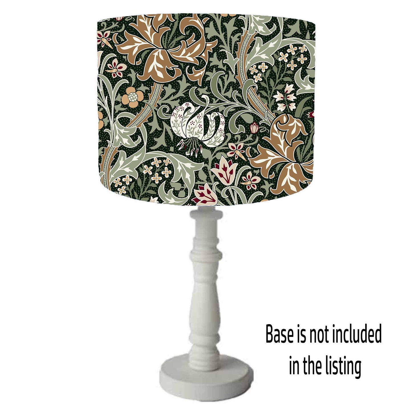 William Morris Golden Lily Lampshade, White Lining