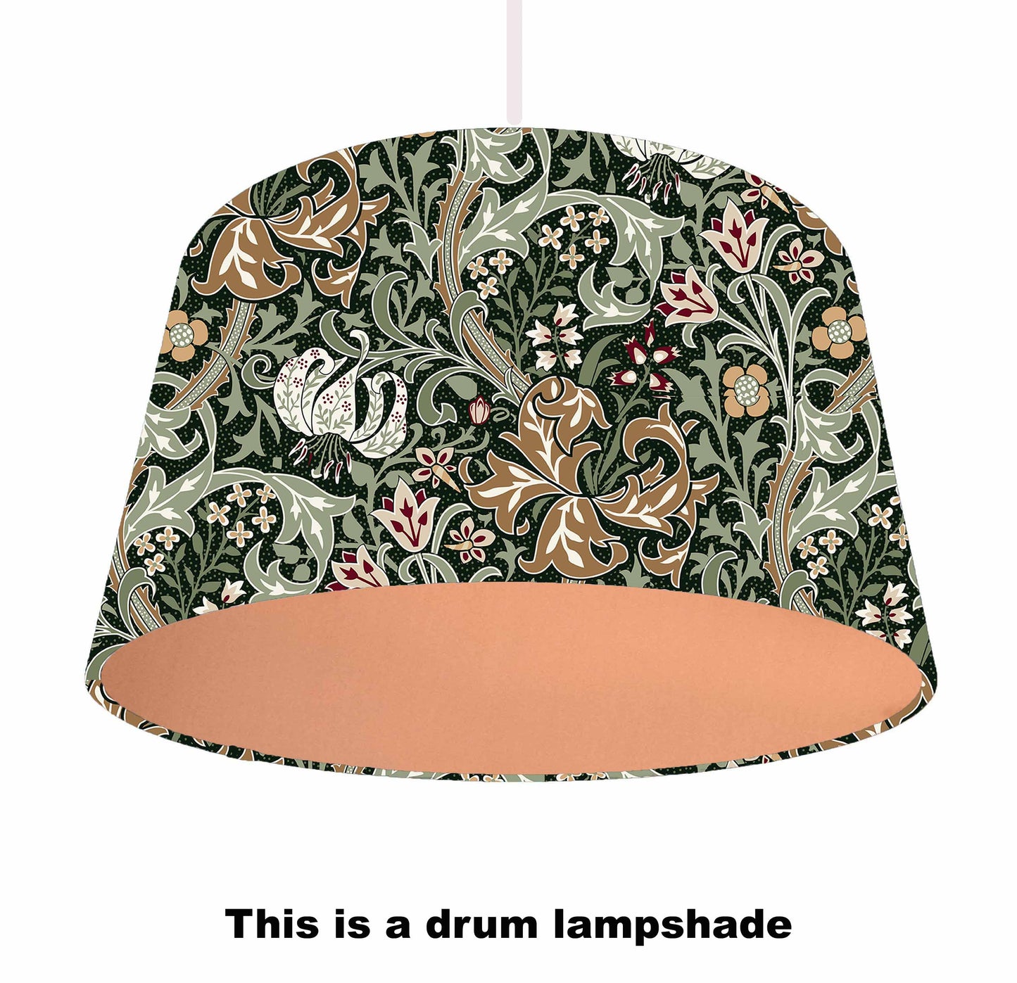 William Morris Golden Lily Lampshade, Metallic Lining
