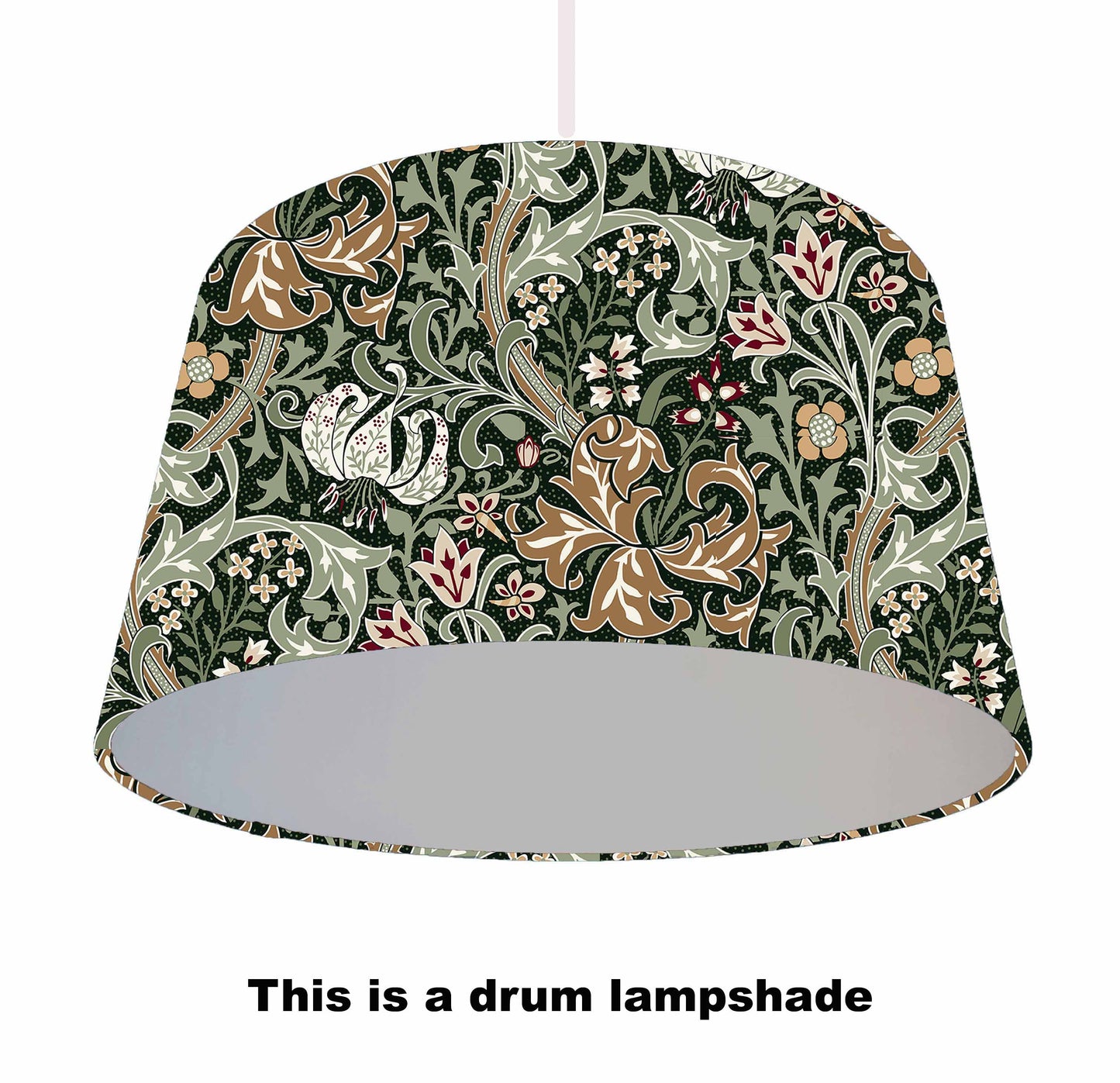 William Morris Golden Lily Lampshade, Metallic Lining