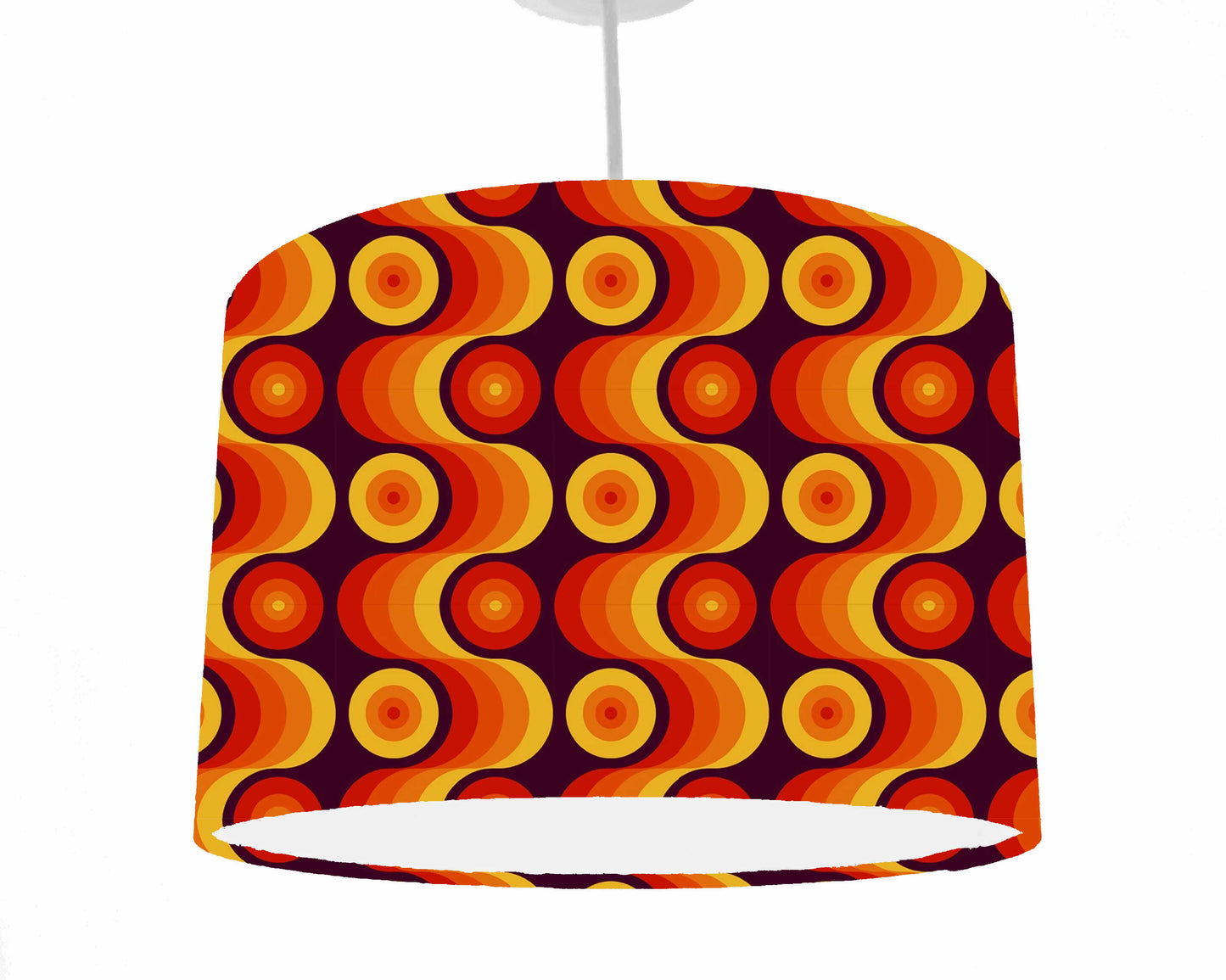 retro seventies style lampshade, ceiling light view