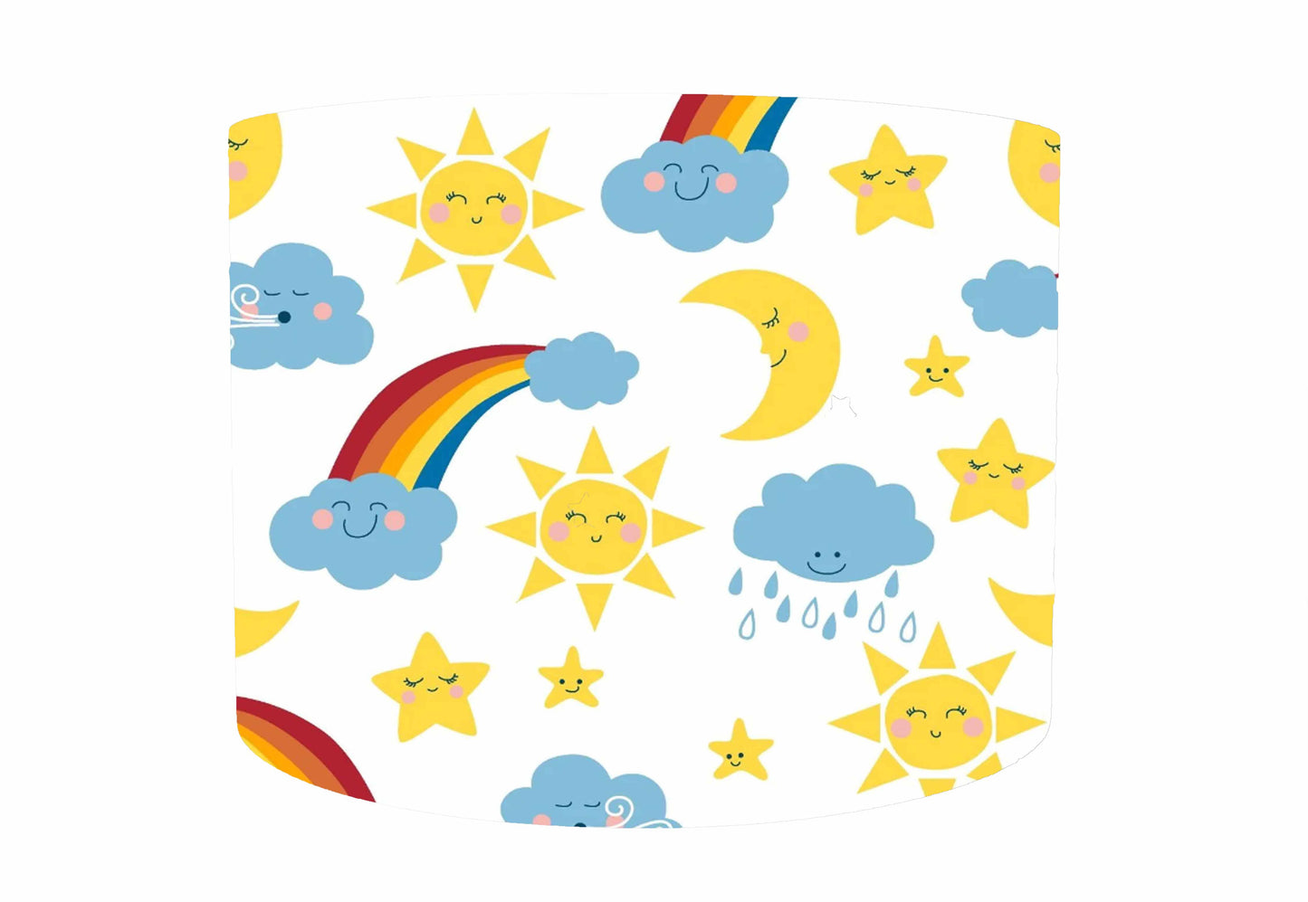 White Cloud, Sunshine And Rainbow Lampshade, Neutral Nursery