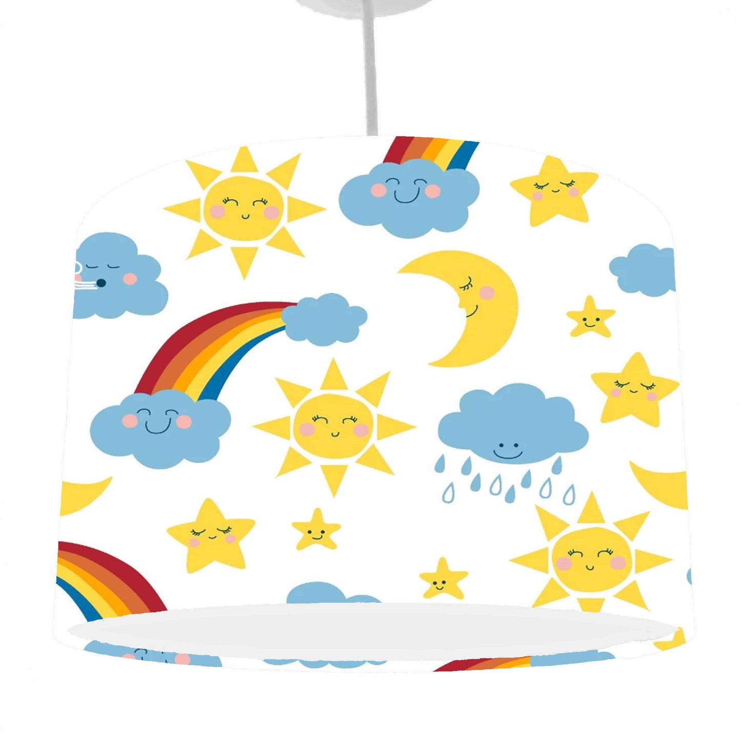 White Cloud, Sunshine And Rainbow Lampshade, Neutral Nursery