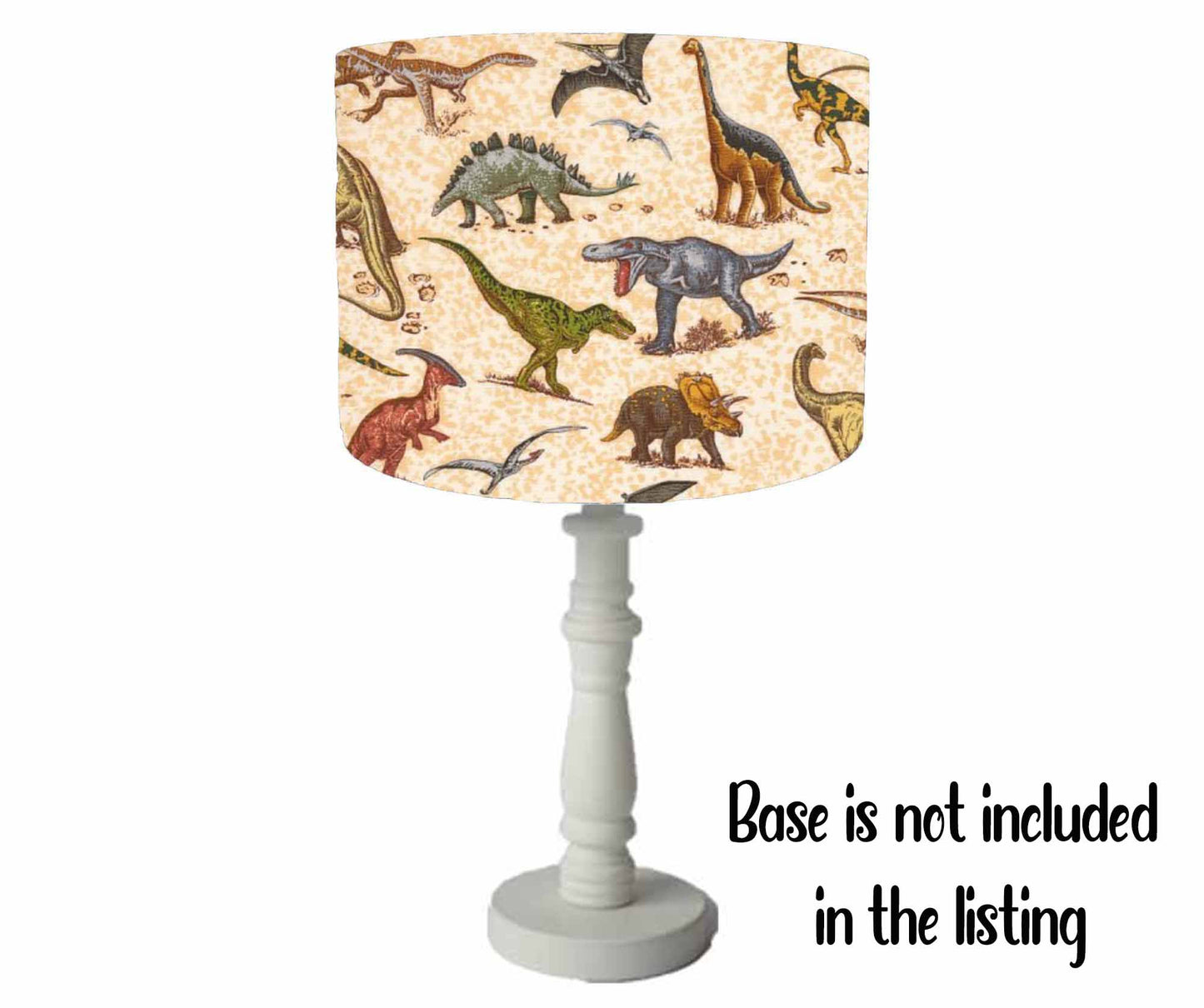 Cream Dinosaur Lampshade, Dinosaur Bedroom Decor