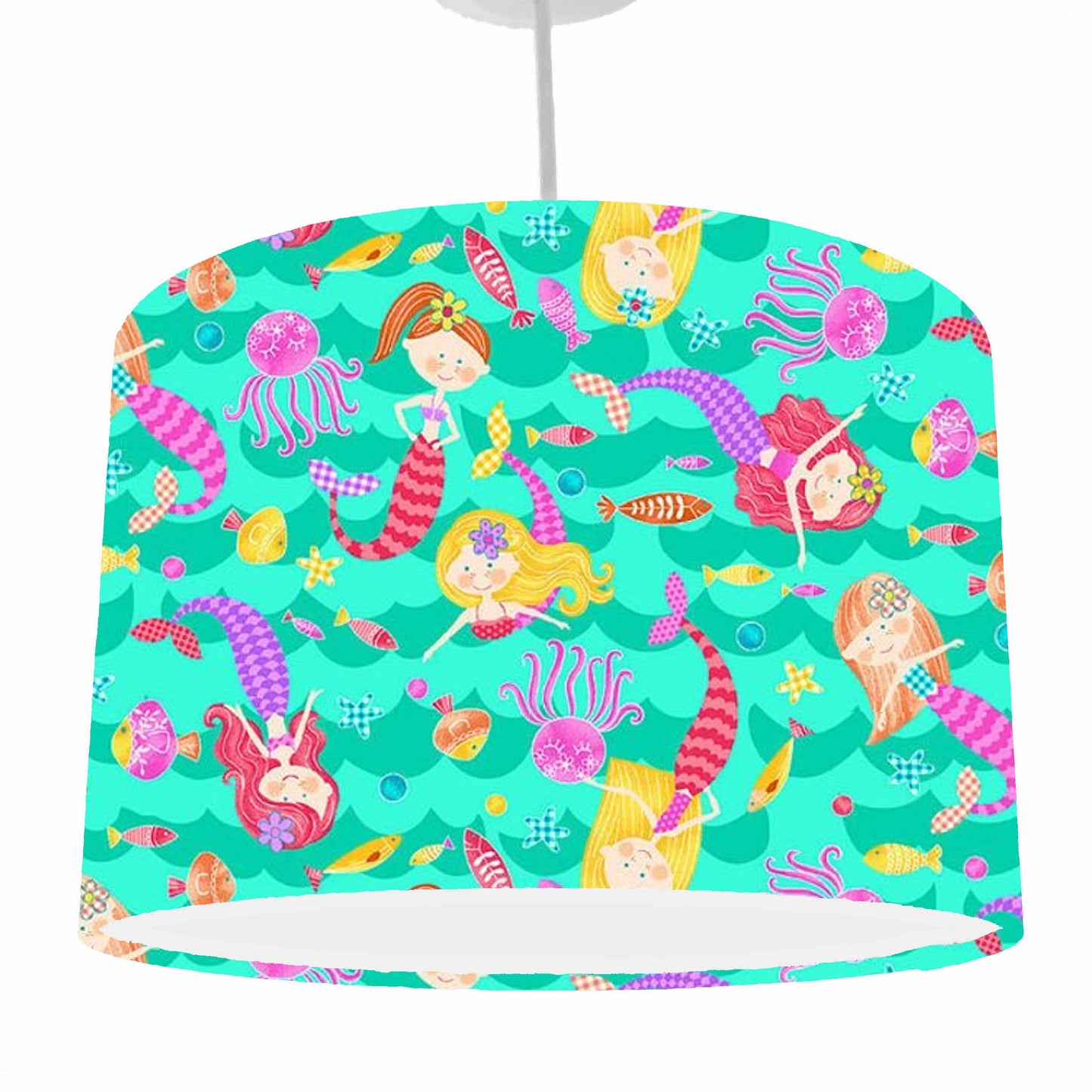 Green Mermaid Lamp Shade, Girl Bedroom Decor