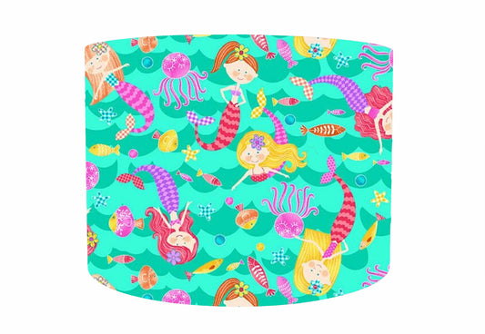 Green Mermaid Lamp Shade, Girl Bedroom Decor