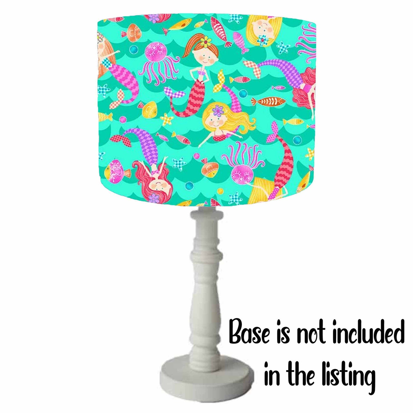 Green Mermaid Lamp Shade, Girl Bedroom Decor