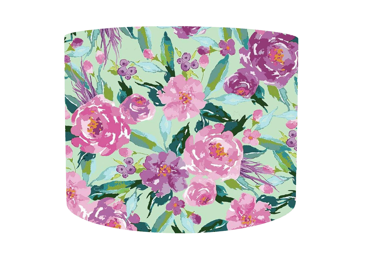 Mint And Pink Floral Lampshade, Floral Room Decor