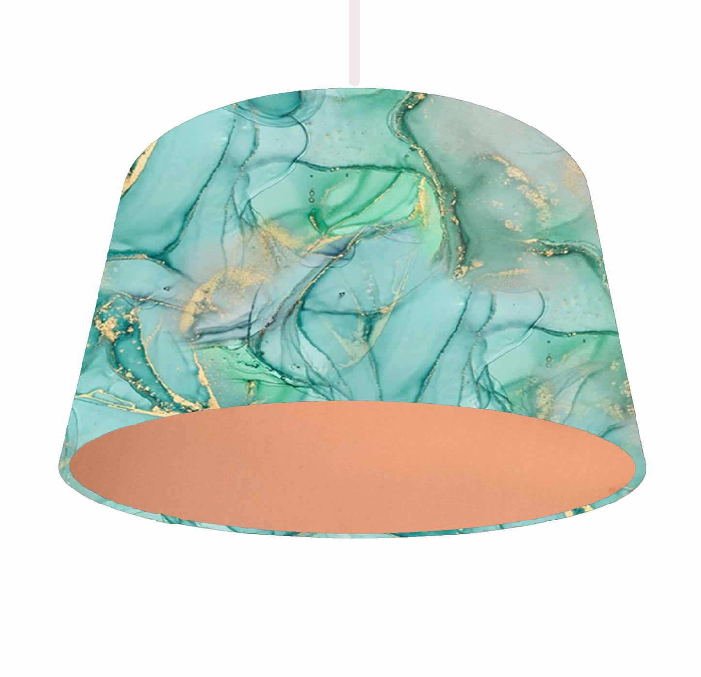 Mint Green And Gold Marble Effect Lampshade, Metallic Lining