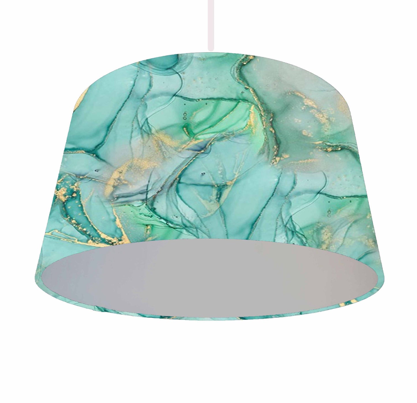 Mint Green And Gold Marble Effect Lampshade, Metallic Lining
