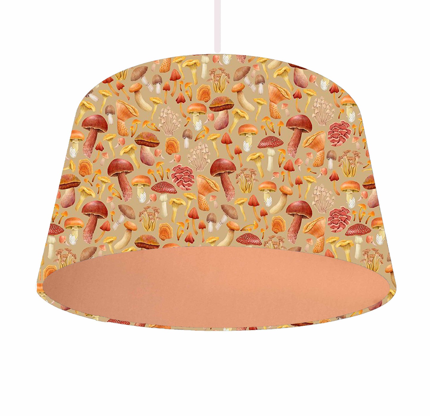 Autumn Toadstool Lampshade, Forest Theme Decor, Metallic Lining