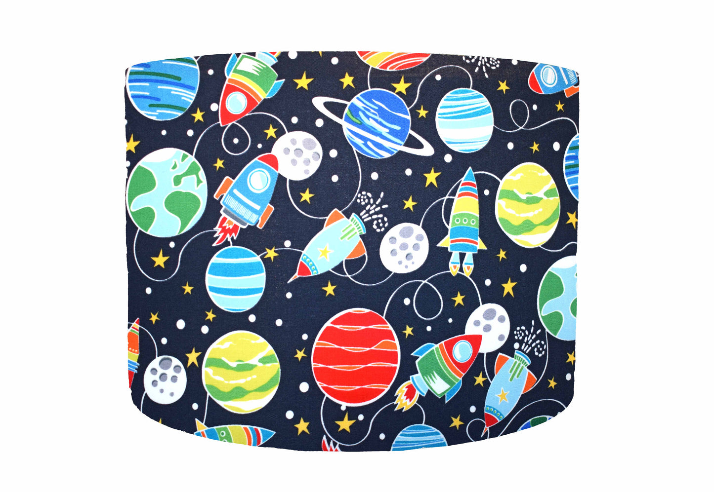Navy Space Lampshade, Glow In The Dark, Space Themed Bedroom