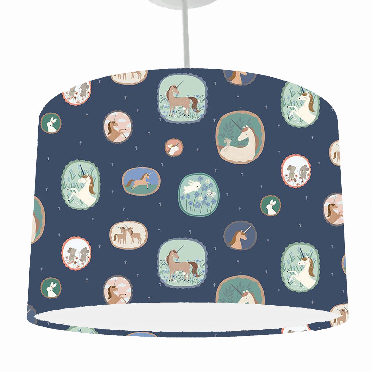 Navy Unicorn Lampshade, Girl Themed Lampshade