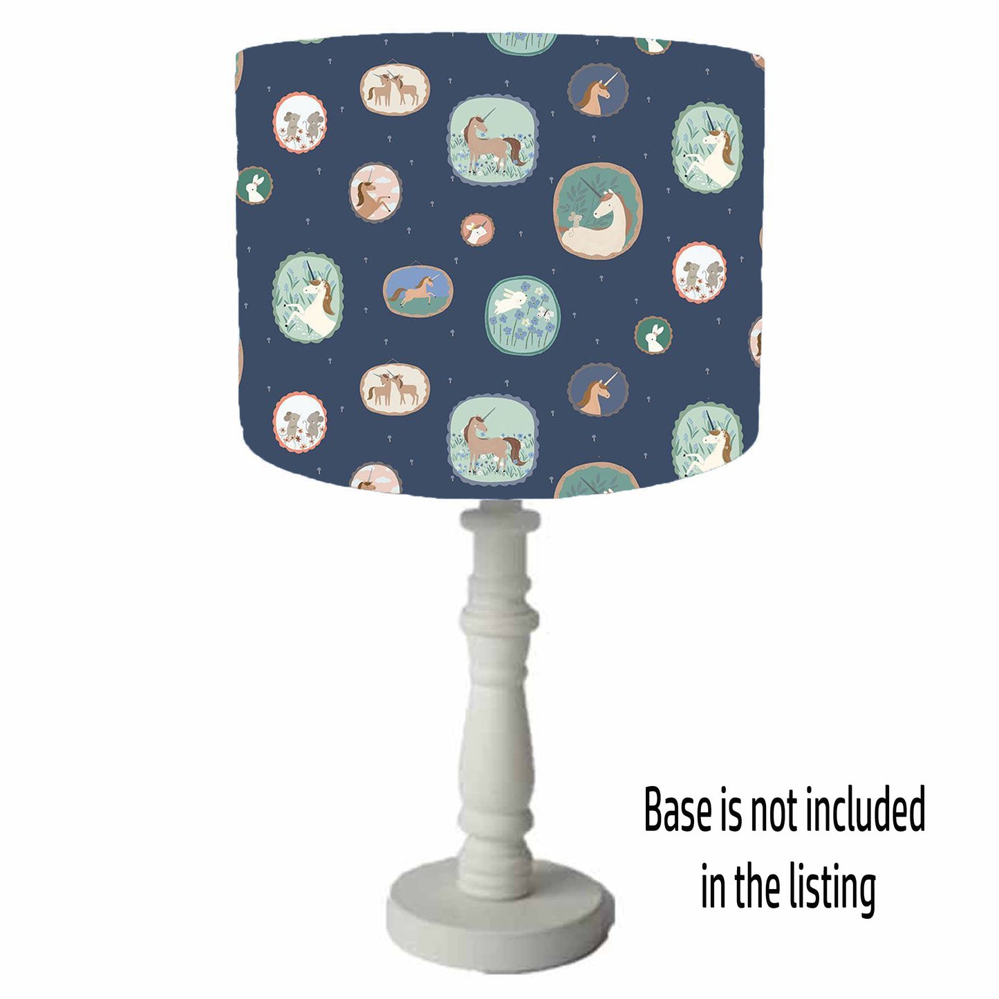 Navy Unicorn Lampshade, Girl Themed Lampshade