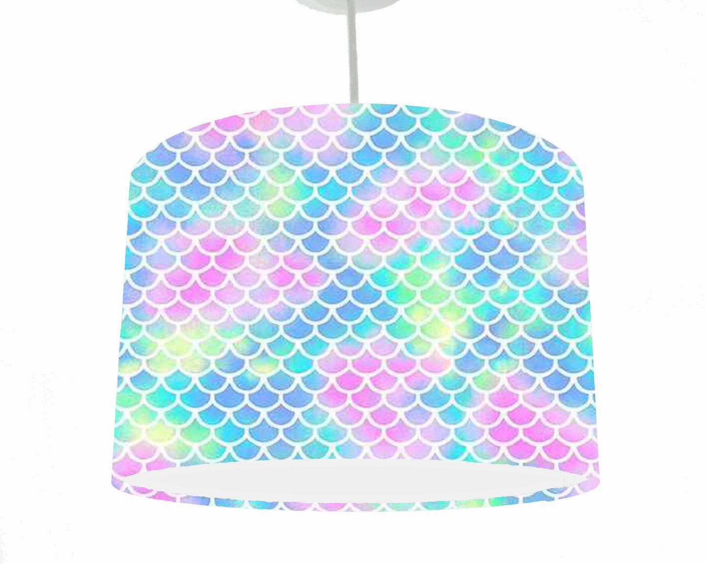 Mermaid Scales Lampshade, Pastel Rainbow Bedroom Decor, Rainbow Ombre