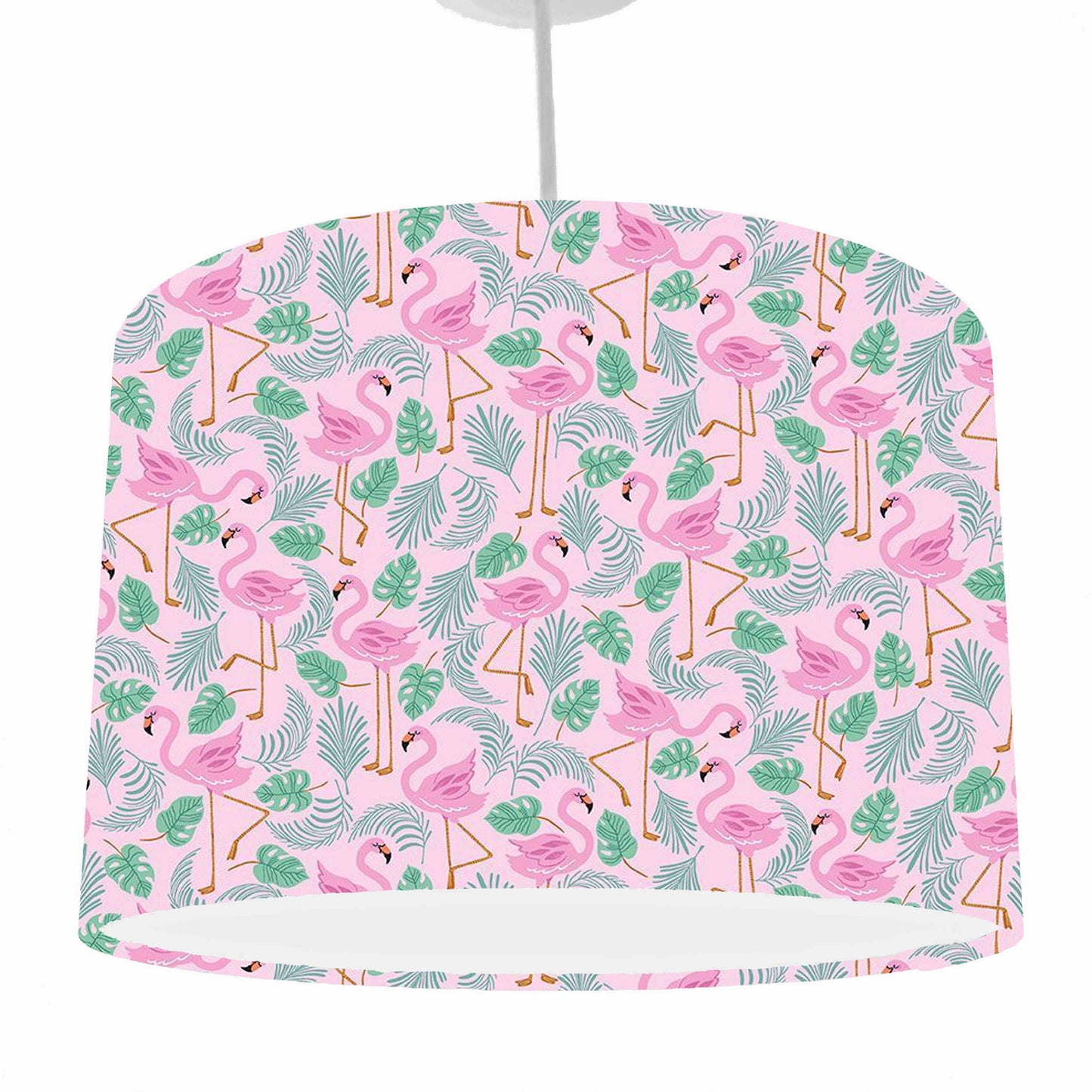 Pink Flamingo Lampshade - White Lining
