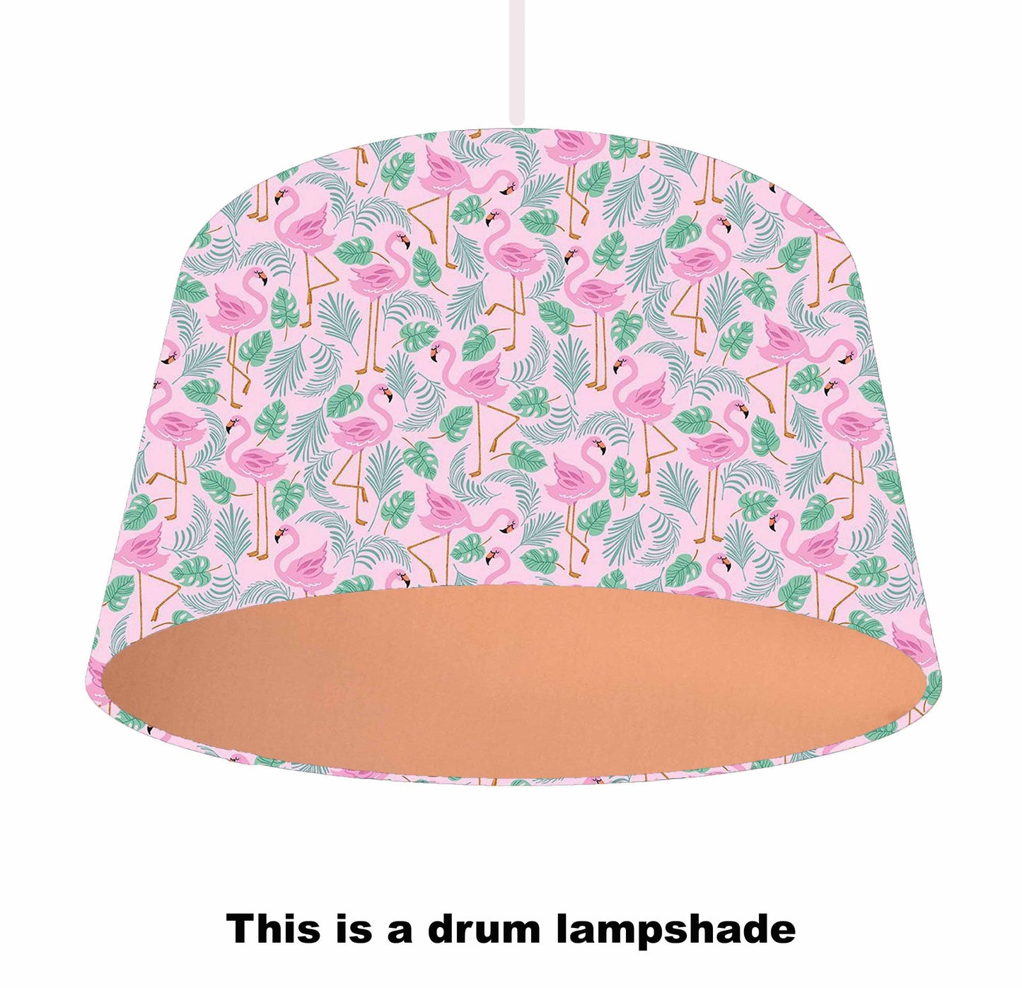 Pink Flamingo And Fern Lampshade - Metallic Lining