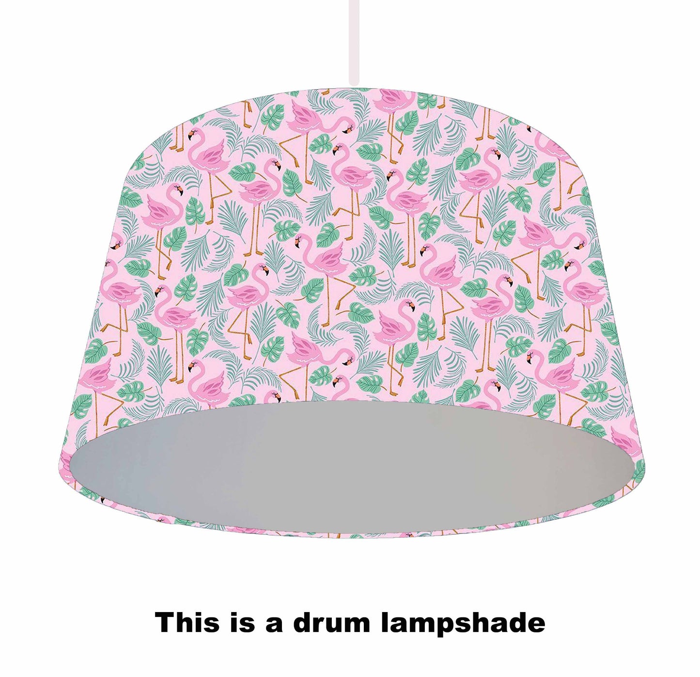 Pink Flamingo And Fern Lampshade - Metallic Lining