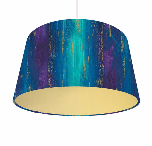 Blue, Purple And Gold Lampshade, Metallic Lining