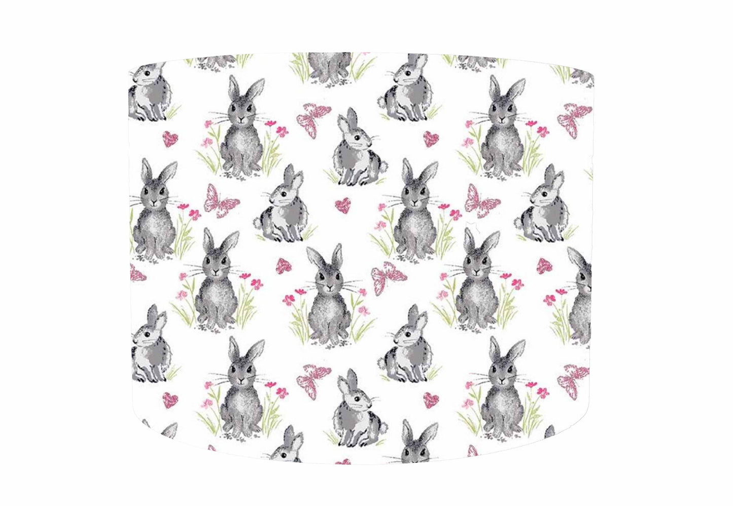 White Bunny Rabbits And Butterflies Lampshade