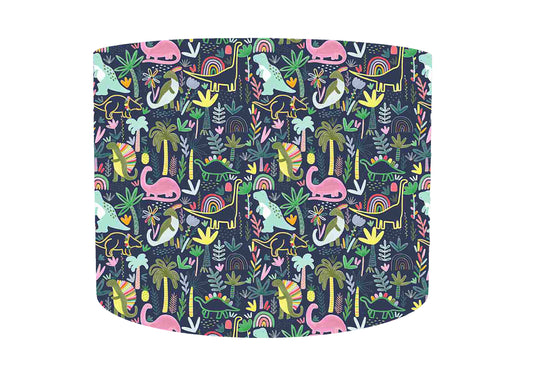 Pastel Dinosaur Lampshade, Girl Dinosaur Bedroom Decor