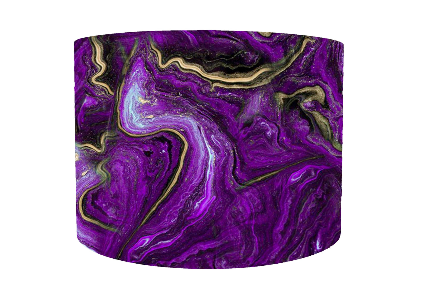 Purple And Gold Geode Style Lampshade - White Lining