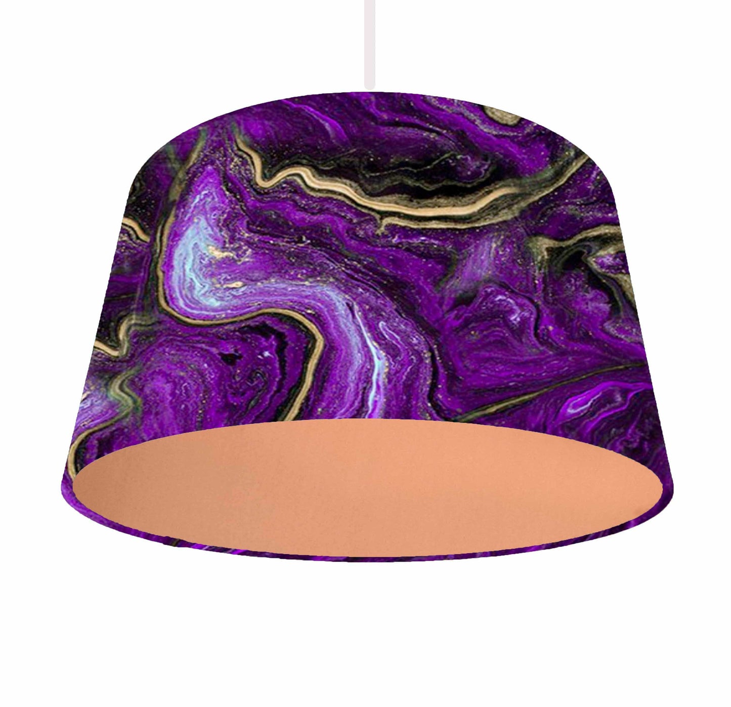 Purple And Gold Marble Style Lampshade - Metallic Lining