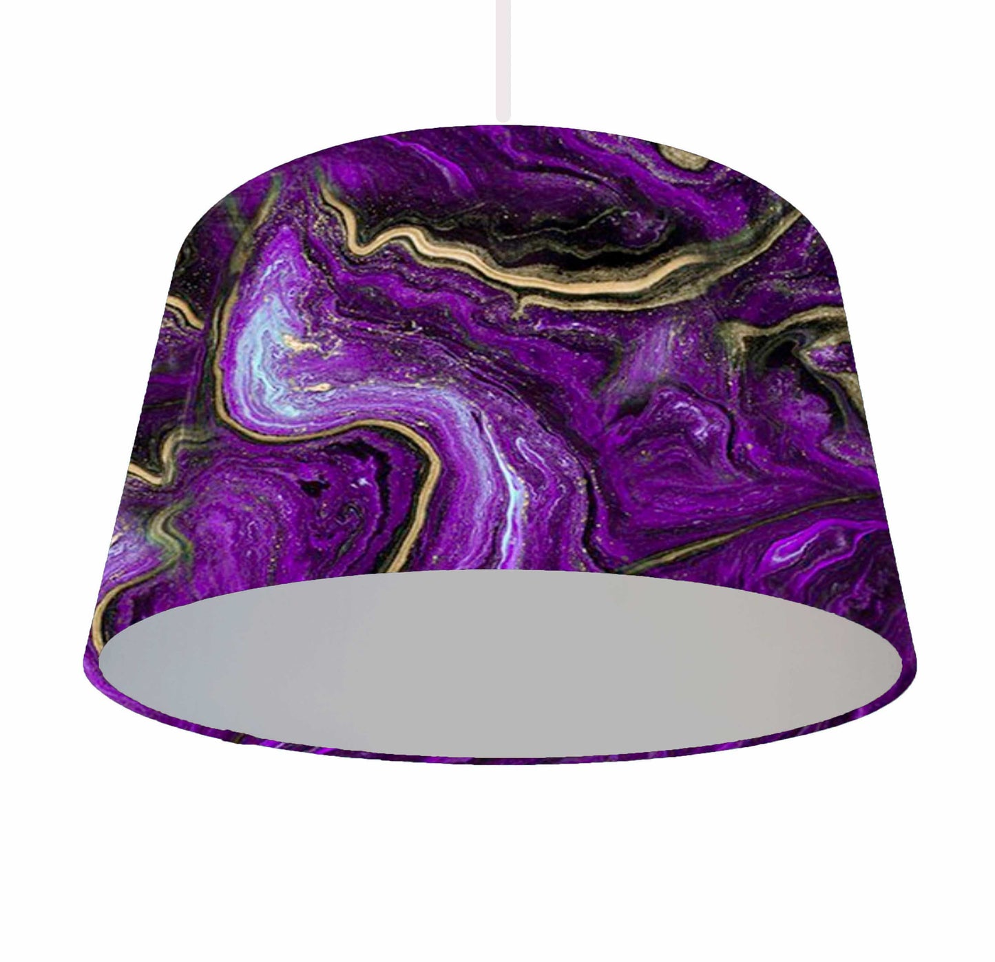 Purple And Gold Marble Style Lampshade - Metallic Lining