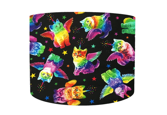 Rainbow Unicorn Cat Lampshade, Kitsch Cat Lampshade