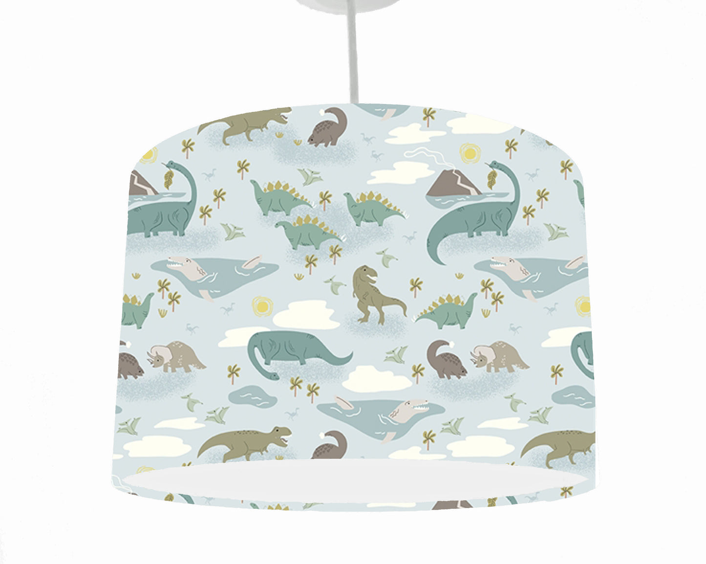 Pale Blue Dinosaur Lampshade, Roar!